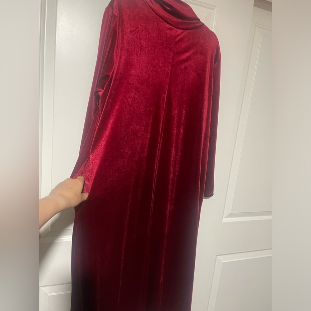 ♥️Velvet Burgundy Red Bubble Dress /w Pockets♥️ - Picture 9 of 13